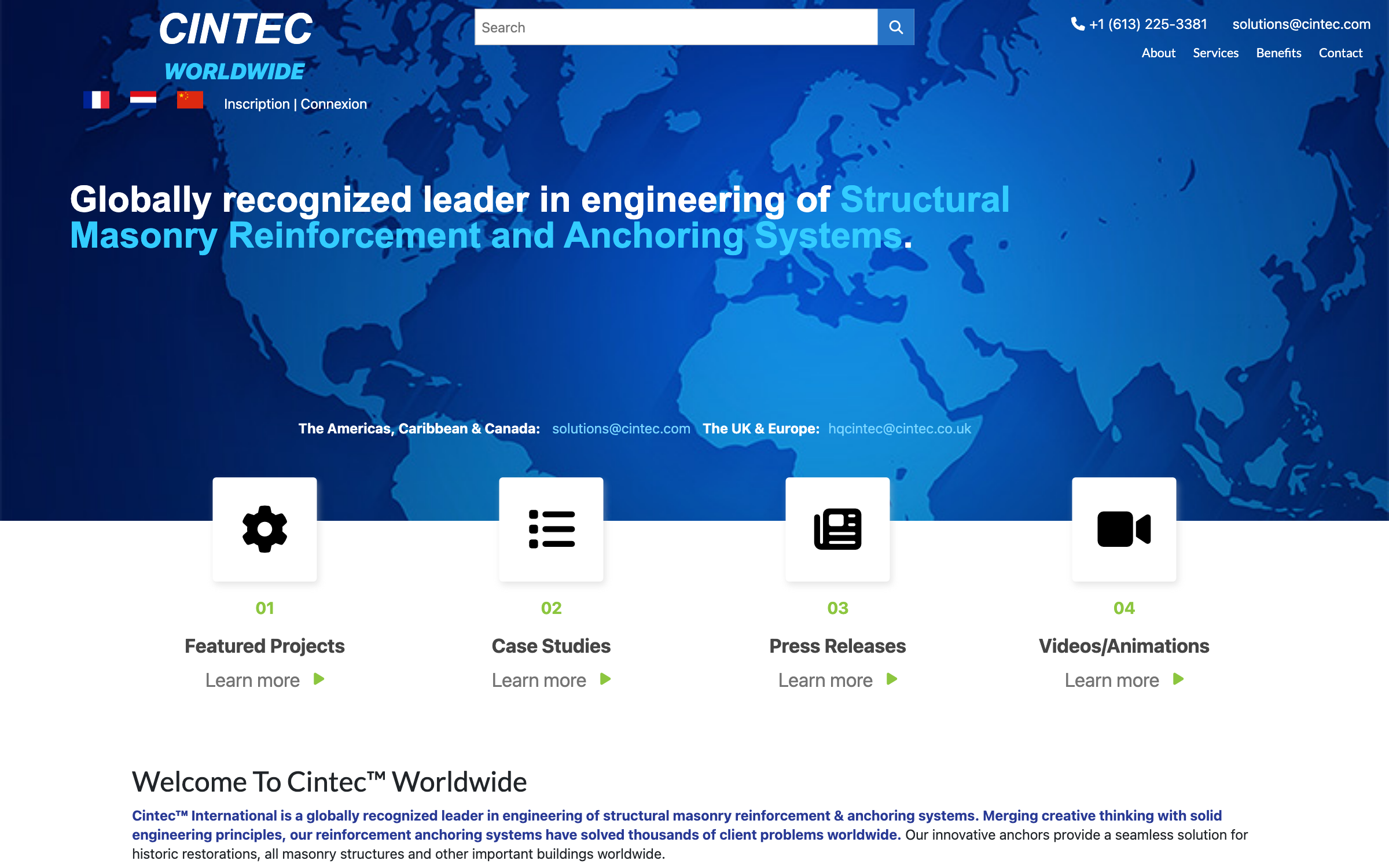 Structural engineering website, before
